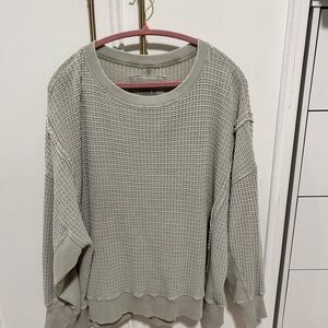 American Eagle Outfitters Light Gray Knit Top